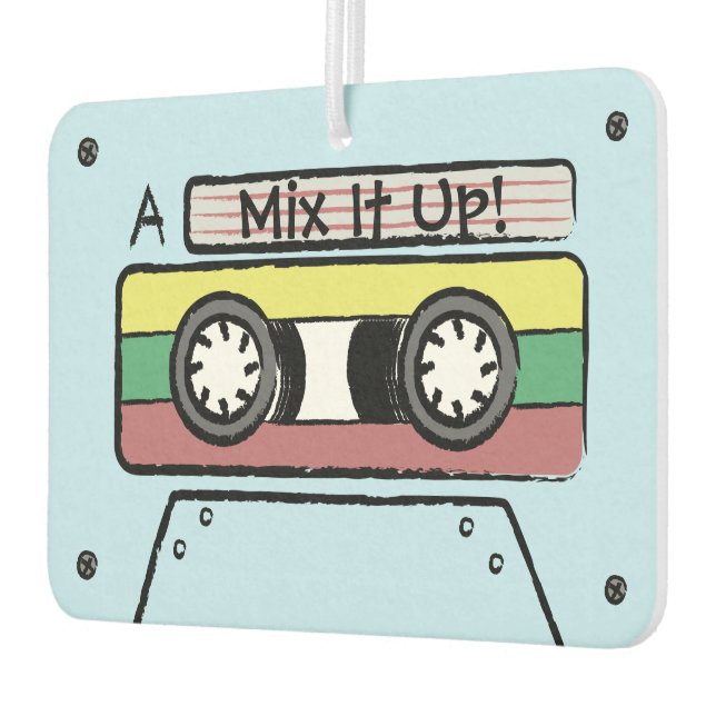 Giant Cartoon Hand Drawn Cassette Tape (A&B -Blue) Air Freshener (Left)