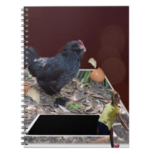 Giant Chicken Eating The Eggs Popout Art, Notebook