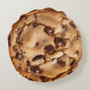 Giant Chocolate Chip Cookie Round Pillow Decor