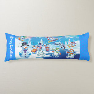 Giant Christmas cushion winter wonderland snowmen