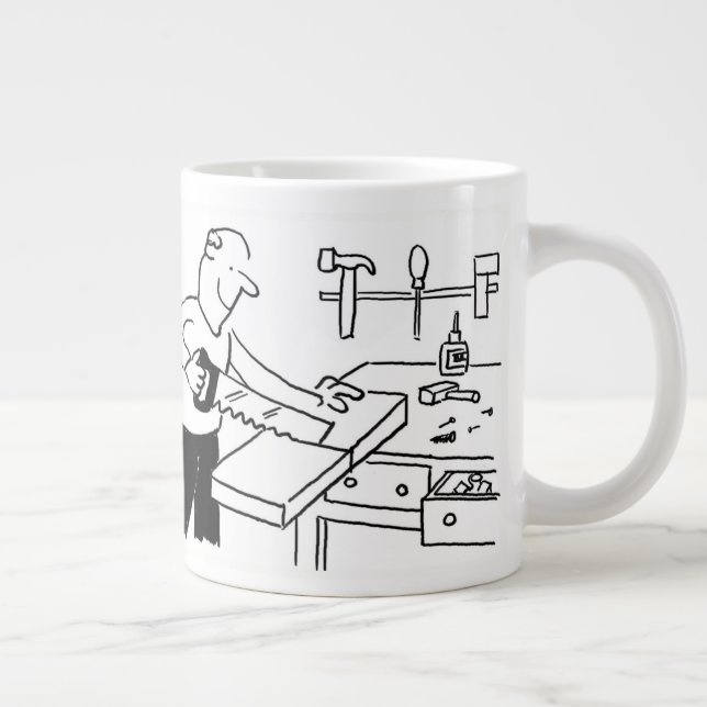 Giant Coffee Mug with a Carpenter Illustration (Right)