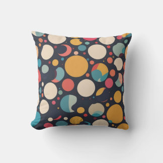Giant colourful dots throw pillow