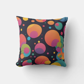 Giant colourful dots throw pillow