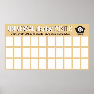 Giant custom color 30-slot universal photo display poster