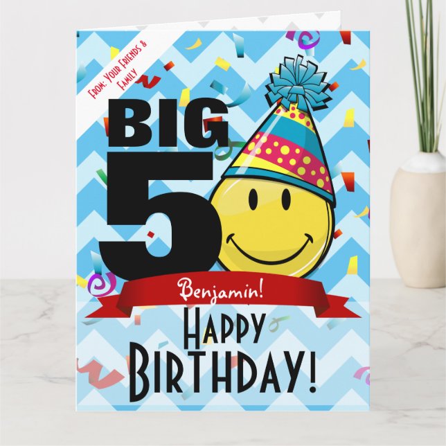 Giant Decade Mark Happy Birthday Smiling Big Card (Front)