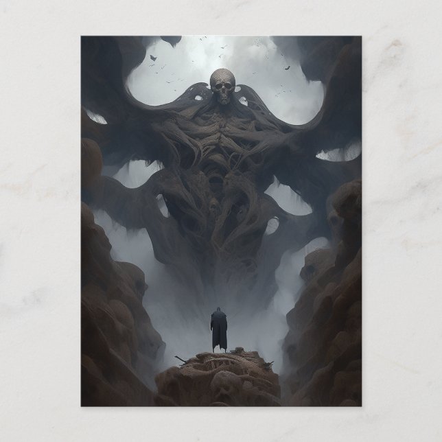 Giant Demon Creature Dark Fantasy Horror Postcard (Front)