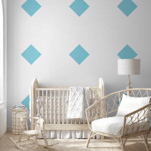 Giant Diamond Pattern Aqua Blue Pastel Colour Wallpaper