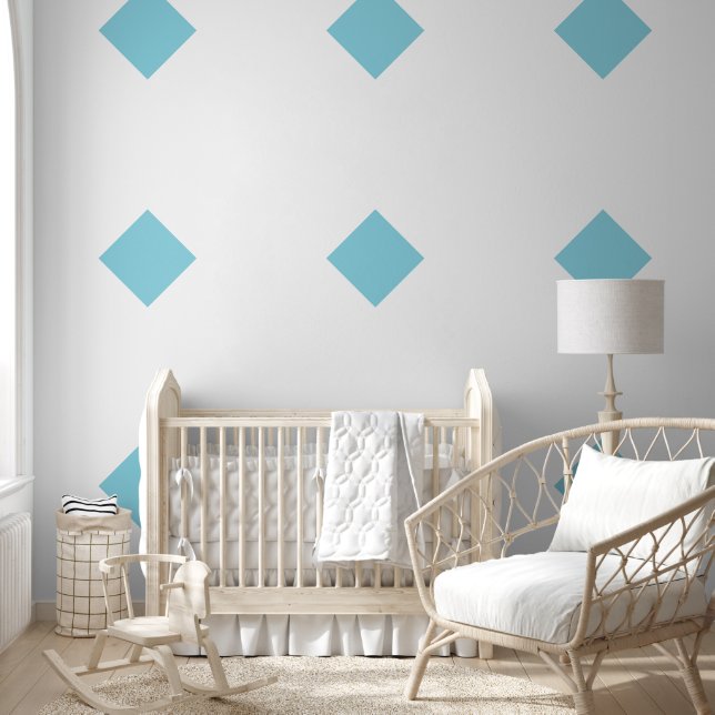 Giant Diamond Pattern Aqua Blue Pastel Colour Wallpaper (Kids)
