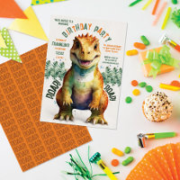 Giant Dinosaur Watercolor Boy's Birthday Party