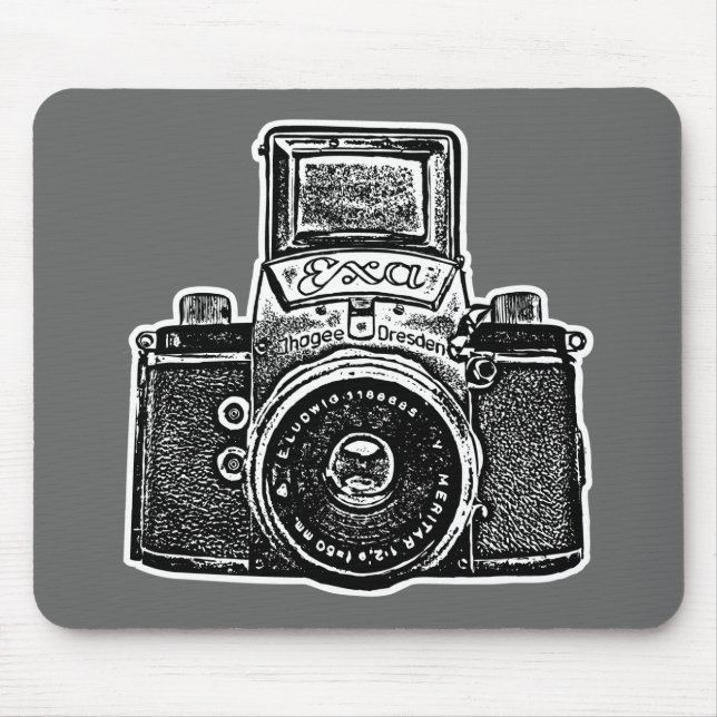 Giant East German Camera - Black, White and Grey Mouse Pad (Front)