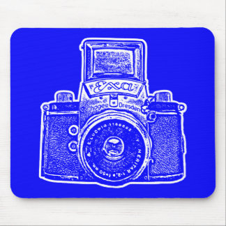 Giant East German Camera - Blue and White Mouse Pad