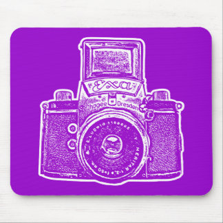 Giant East German Camera - Purple and White Mouse Pad