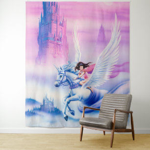 Giant fantasy Princess Unicorn tapestry 