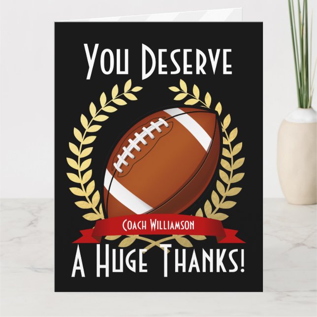Giant Football Coach Thank You Card (Front)