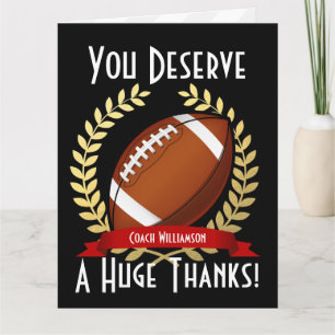Giant Football Coach Thank You Card
