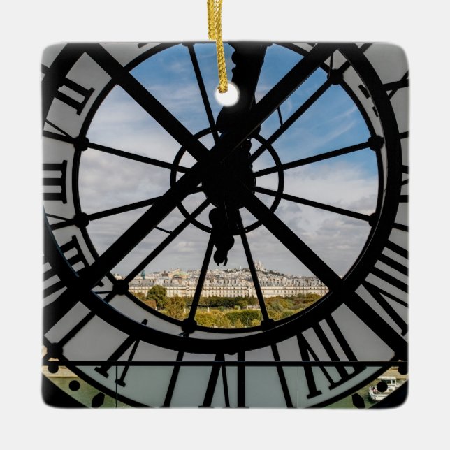 Giant glass clock at the Musée d'Orsay - Paris Ceramic Ornament (Front)