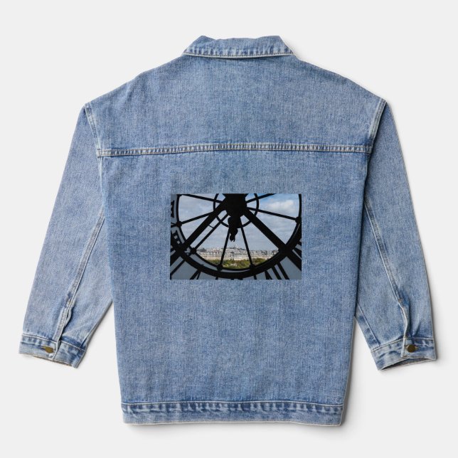 Giant glass clock at the Musée d'Orsay - Paris Denim Jacket (Back)