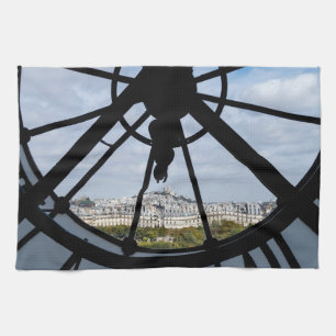Giant glass clock at the Musée d'Orsay - Paris Kitchen Towel