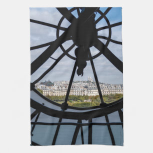 Giant glass clock at the Musée d'Orsay - Paris Kitchen Towel