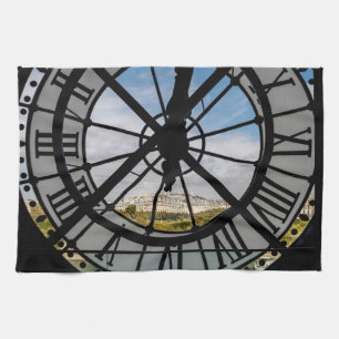 Giant glass clock at the Musée d'Orsay - Paris Kitchen Towel