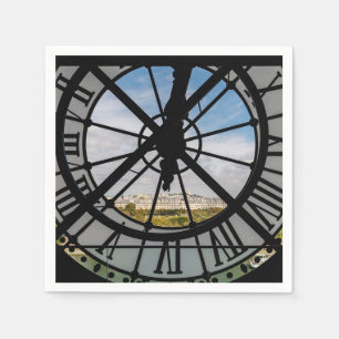 Giant glass clock at the Musée d'Orsay - Paris Napkin