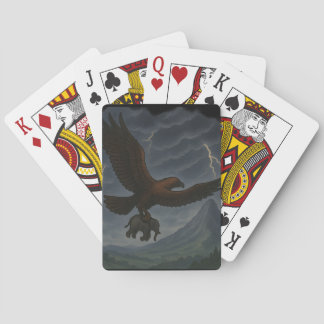 Giant Golden Eagle Carrying Elephant Fantasy Art Playing Cards