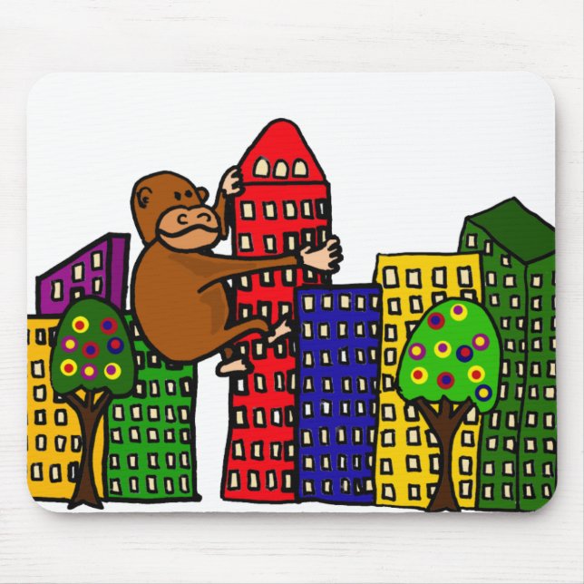 Giant Gorilla Hugging Tall Building Mouse Pad (Front)