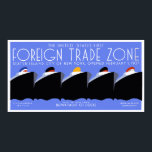 Giant Horizontal banner Art Deco New York Harbour Poster<br><div class="desc">Our vector remake of a 1937 WPA poster. Why a vector remake above a simple reproduction? Colours are much better and brighter and without discolorations, no scratches, no wear, nu dust or dirt. Any size possible up to 5 feet (or larger when available on Zazzle)! Colours can be changed, even...</div>