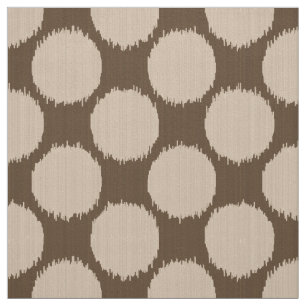 Giant Ikat Dots, beige and dark taupe tan Fabric