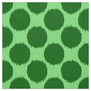 Giant Ikat Dots, lime and emerald green Fabric