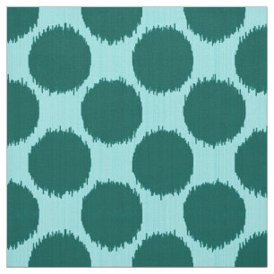 Giant Ikat Dots, turquoise and aqua Fabric