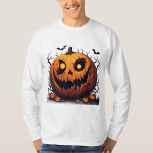 Giant Jack O Lantern With Sinister Halloween Grin T-Shirt