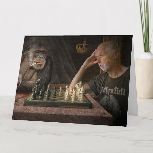 GIANT JUMBO BIRTHDAY CHIMPANZEE GREETING CARD (Front)