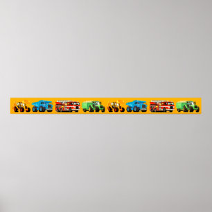 Giant Kid's Construction Truck Banner Frieze Poster