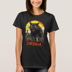 Giant Kitty Cat Catzilla In A City Catzilla T-Shirt