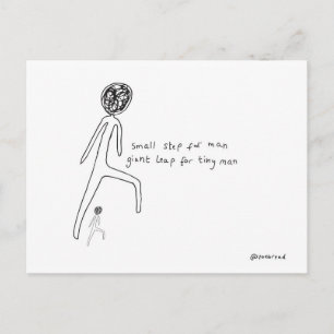 giant leap for tiny man postcard