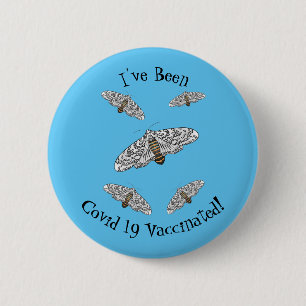 Giant leopard moth cartoon illustration 2 inch round button