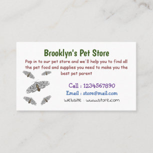 Giant leopard moth cartoon illustration  business card