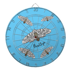 Giant leopard moth cartoon illustration dartboard