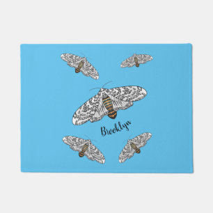 Giant leopard moth cartoon illustration  doormat