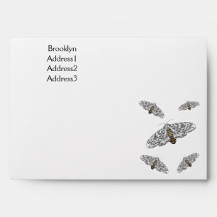 Giant leopard moth cartoon illustration envelope