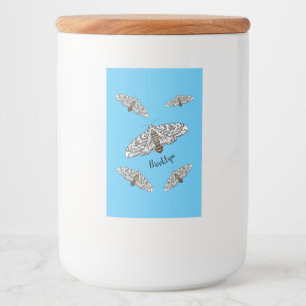 Giant leopard moth cartoon illustration food label