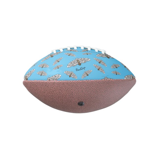 Giant leopard moth cartoon illustration football (Rotated 270)
