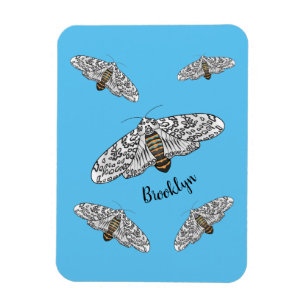 Giant leopard moth cartoon illustration  magnet