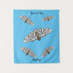 Giant leopard moth cartoon illustration  tapestry