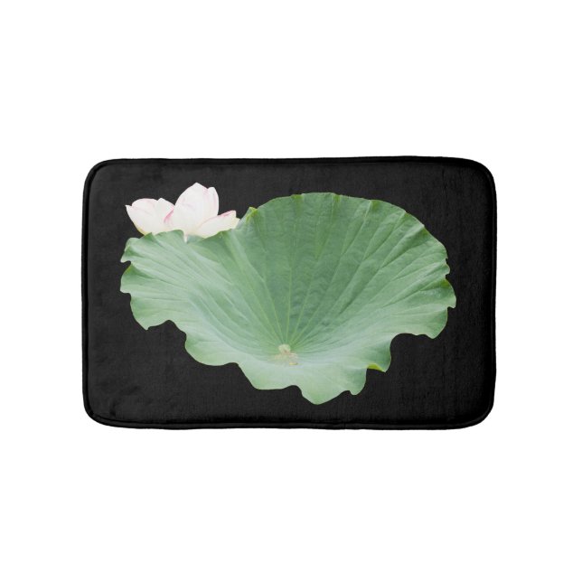 Giant Lotus Leaf with Bloom Bath Mat (Front)