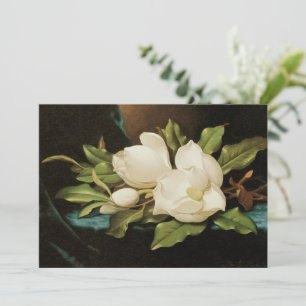 Giant Magnolias on a Blue Velvet Cloth by MJ Heade