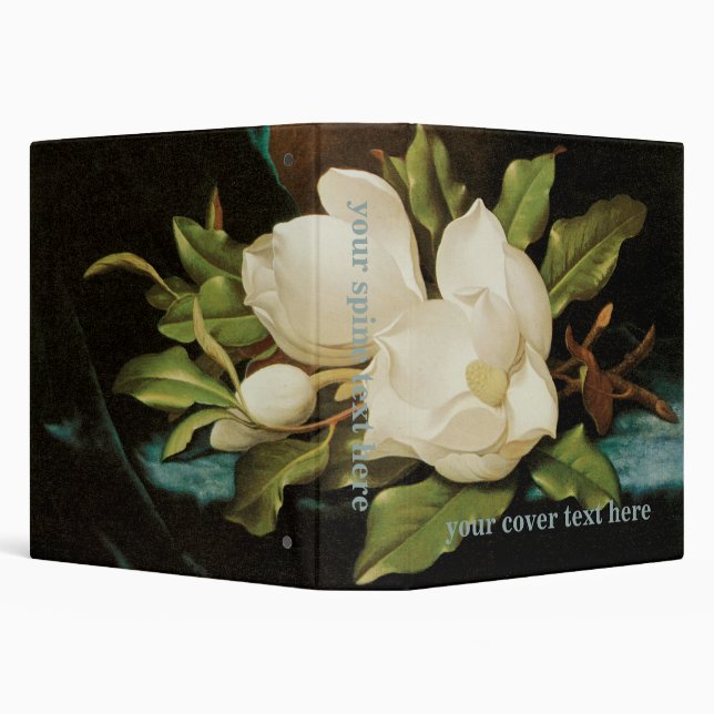 Giant Magnolias on a Blue Velvet Cloth by MJ Heade Binder (Background)