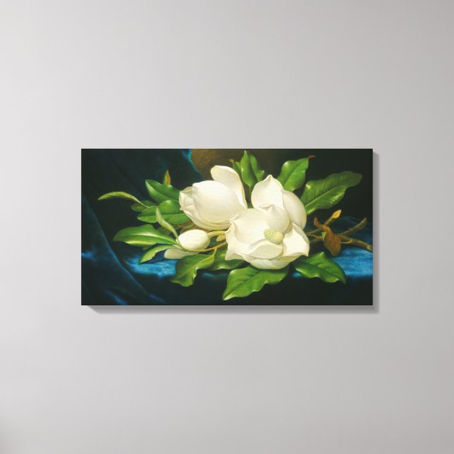Giant Magnolias on a Blue Velvet Cloth, c.1890 (oi Canvas Print (Front)