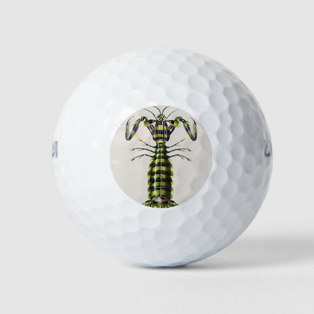 Giant mantis shrimp illustration golf balls (Front)